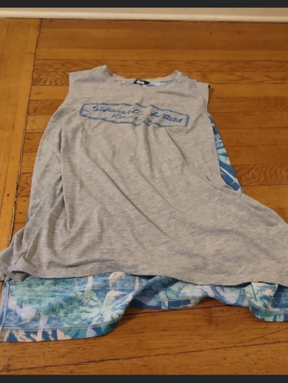 Stewart Haas Racing grey tank top with colorful tropical design size small